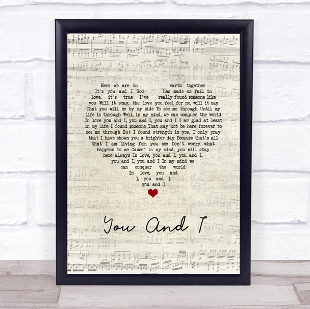 George Michael You And I Script Heart Song Lyric Print