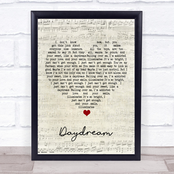 Benji Matthews Daydream Script Heart Song Lyric Print