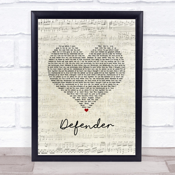 UPPERROOM Defender Script Heart Song Lyric Print