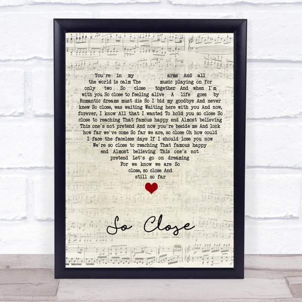 Alan Menken, Stephen Schwartz So Close Script Heart Song Lyric Print