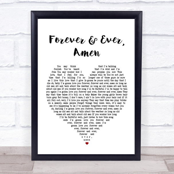 Randy Travis Forever And Ever, Amen Heart Song Lyric Quote Print