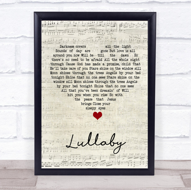 Don Francisco Lullaby Script Heart Song Lyric Print