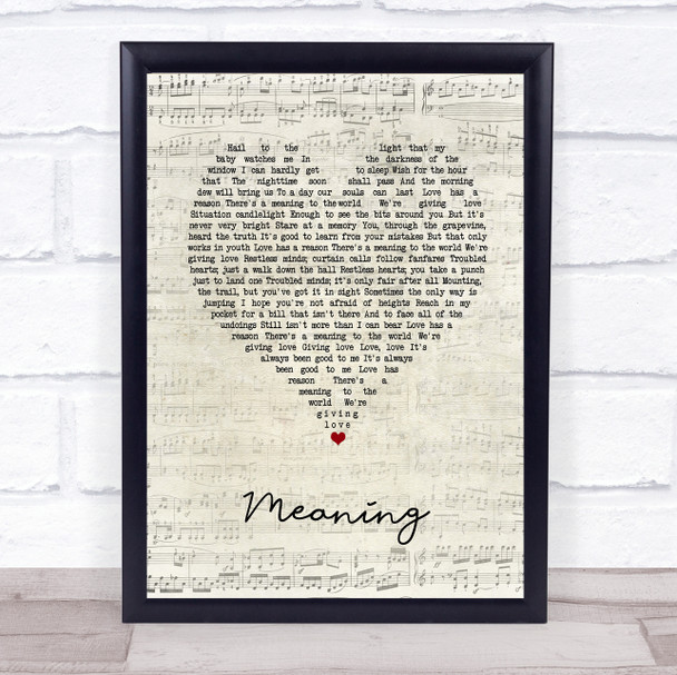 Gavin DeGraw Meaning Script Heart Song Lyric Print
