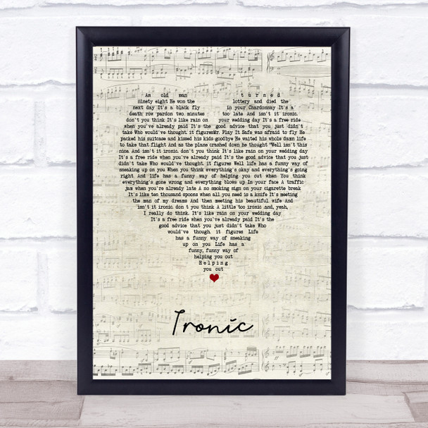Alanis Morissette Ironic Script Heart Song Lyric Print