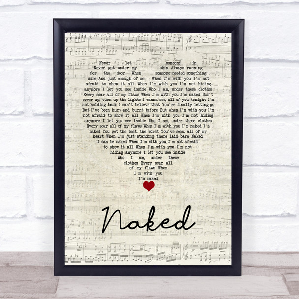 The Shires Naked Script Heart Song Lyric Print