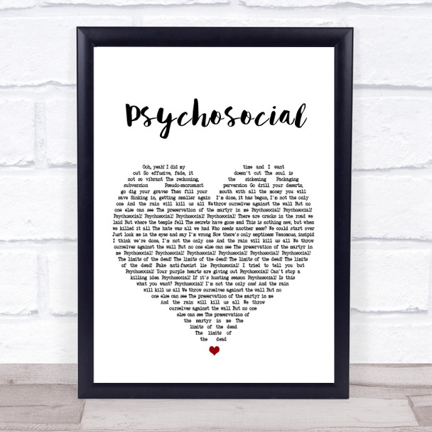 Slipknot Psychosocial Heart Song Lyric Quote Print