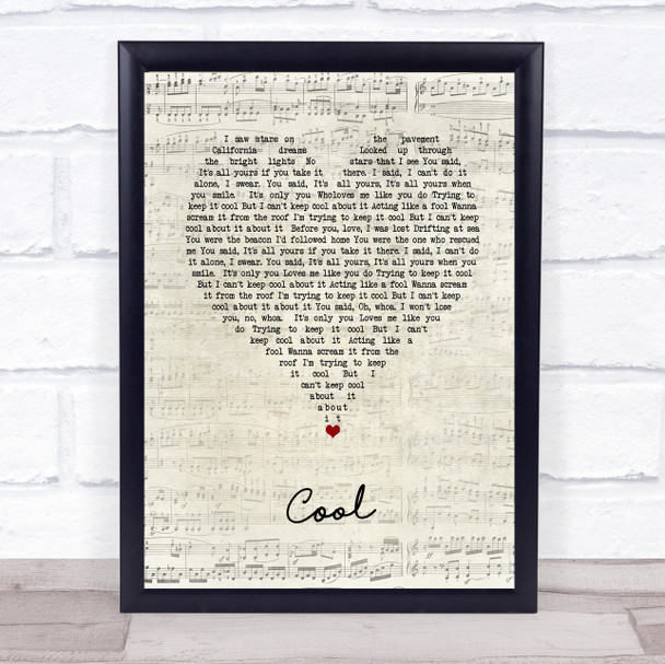 Alesso Cool Script Heart Song Lyric Print