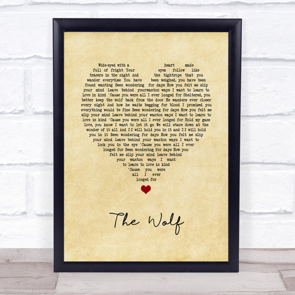 Mumford & Sons The Wolf Vintage Heart Song Print