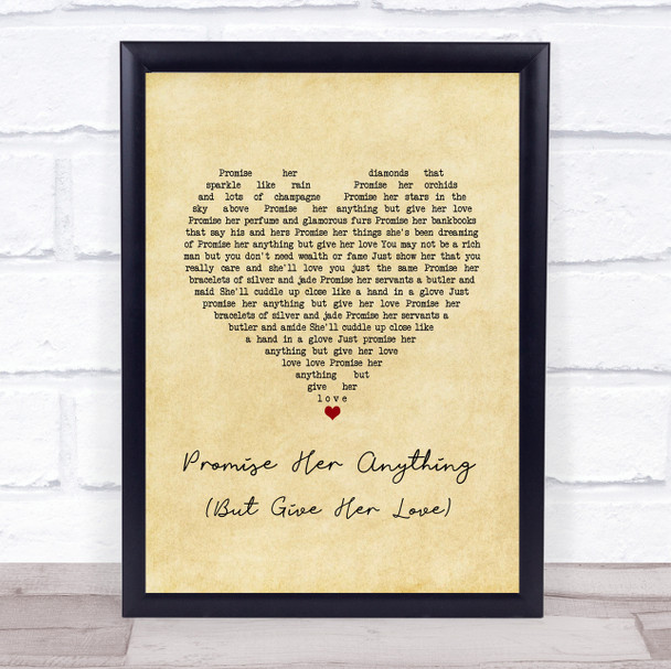 Dean Martin Promise Her Anything (But Give Her Love) Vintage Heart Song Lyric Print