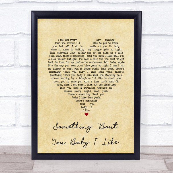 Status Quo Something 'Bout You Baby I Like Vintage Heart Song Lyric Print