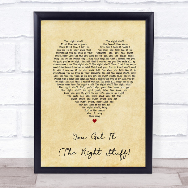 New Kids On The Block You Got It (The Right Stuff) Vintage Heart Song Lyric Print
