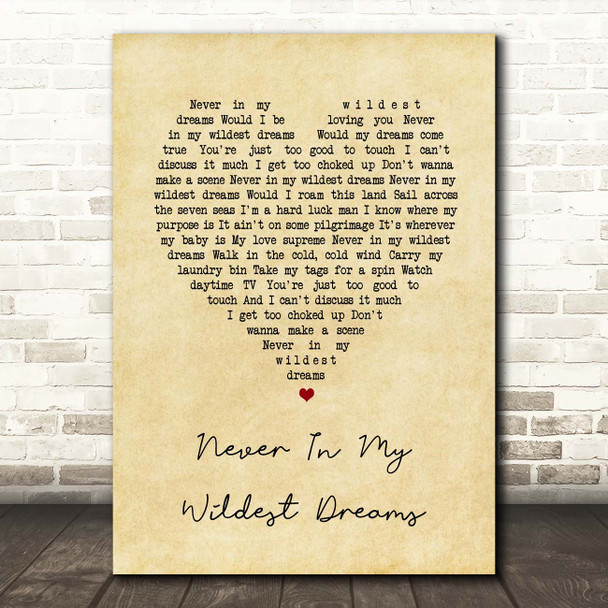 Dan Auerbach Never In My Wildest Dreams Vintage Heart Song Lyric Print