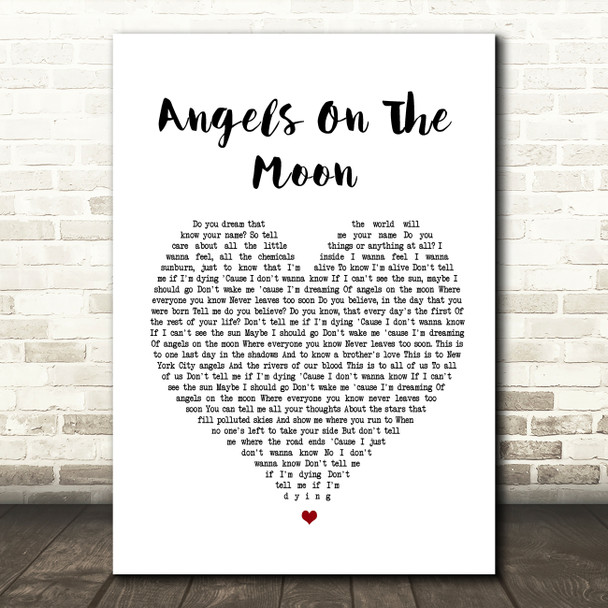 Thriving Ivory Angels On The Moon Heart Song Lyric Quote Print