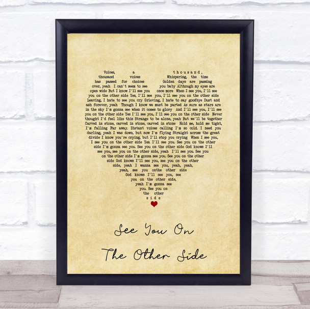 Ozzy Osbourne See You On The Other Side Vintage Heart Song Lyric Print