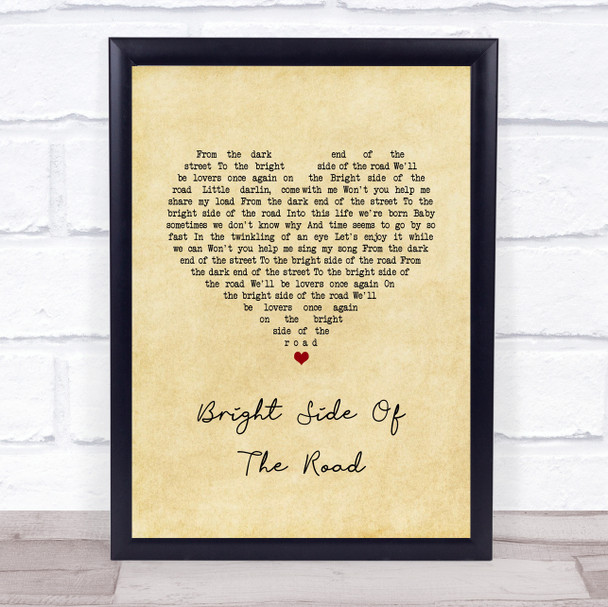 Van Morrison Bright Side Of The Road Vintage Heart Song Lyric Print