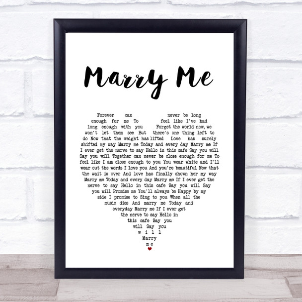 Train Marry Me Heart Song Lyric Quote Print
