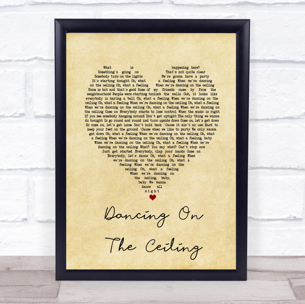 Lionel Richie Dancing On The Ceiling Vintage Heart Song Lyric Print