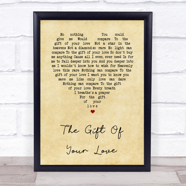 LeAnn Rimes The Gift Of Your Love Vintage Heart Song Lyric Print