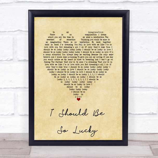 Kylie Minogue I Should Be So Lucky Vintage Heart Song Lyric Print