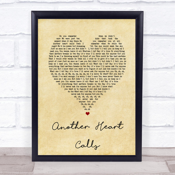 The All-American Rejects Another Heart Calls Vintage Heart Song Lyric Print