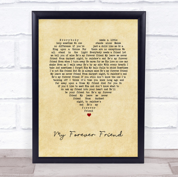 Daniel ODonnell My Forever Friend Vintage Heart Song Lyric Print