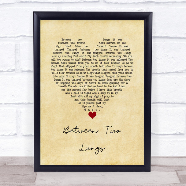 Florence + The Machine Between Two Lungs Vintage Heart Song Lyric Print