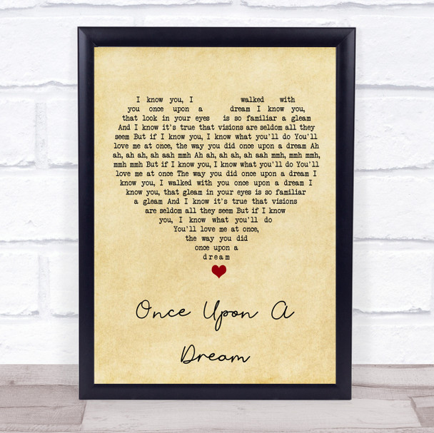Lana Del Rey Once Upon A Dream Vintage Heart Song Lyric Print