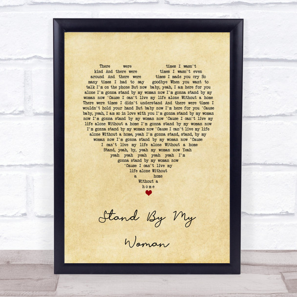 Lenny Kravitz Stand By My Woman Vintage Heart Song Lyric Print