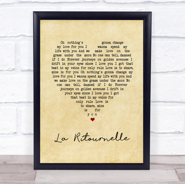 Sébastien Tellier La Ritournelle Vintage Heart Song Lyric Print