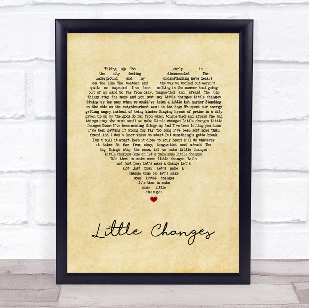 Frank Turner Little Changes Vintage Heart Song Lyric Print