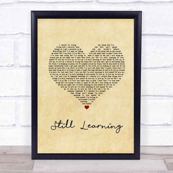 Halsey Still Learning Vintage Heart Song Lyric Print