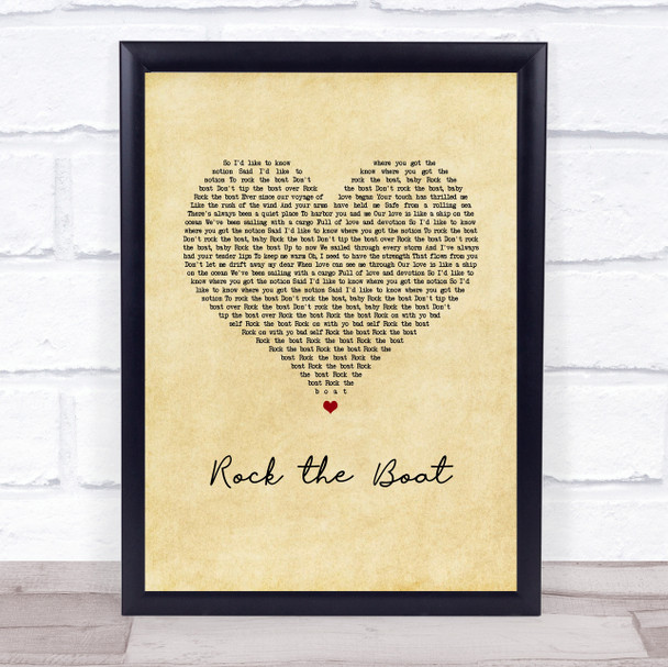 The Hues Corporation Rock the Boat Vintage Heart Song Lyric Print