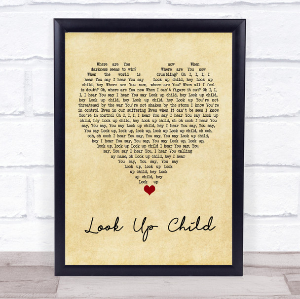 Lauren Daigle Look Up Child Vintage Heart Song Lyric Print