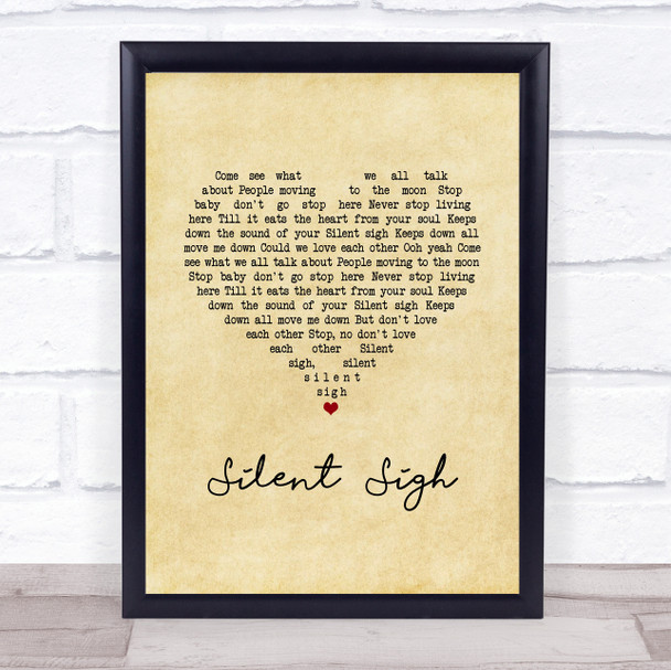 Badly Drawn Boy Silent Sigh Vintage Heart Song Lyric Print