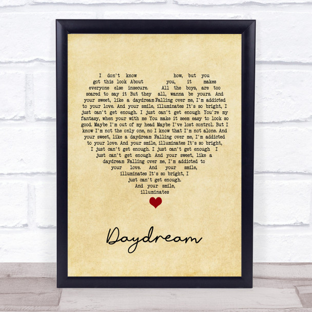 Benji Matthews Daydream Vintage Heart Song Lyric Print