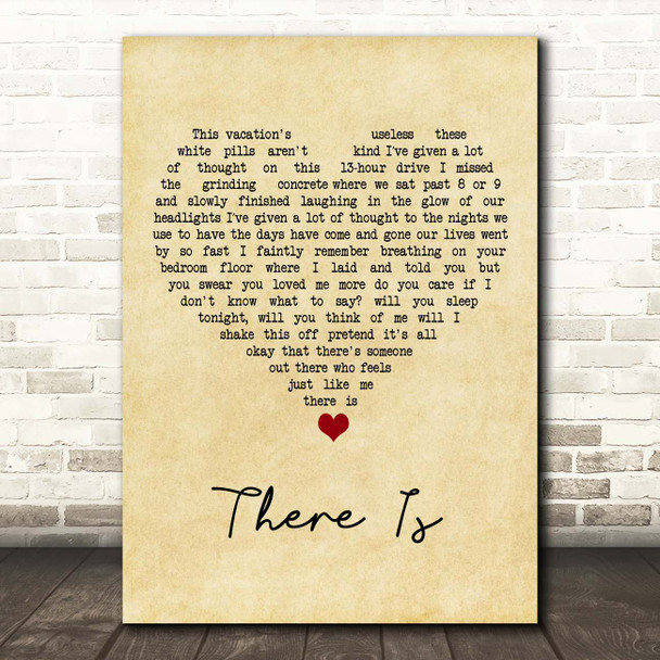 Boxcar Racer There Is Vintage Heart Song Lyric Print