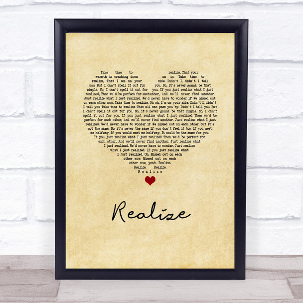 Colbie Caillat Realize Vintage Heart Song Lyric Print