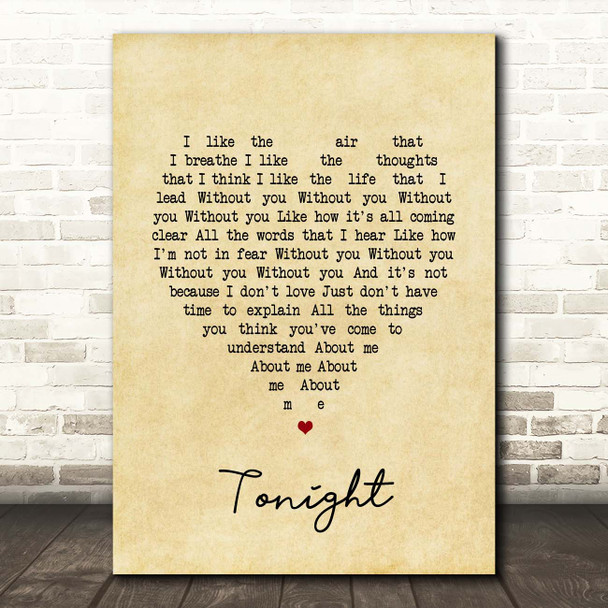 Angel Olsen Tonight Vintage Heart Song Lyric Print