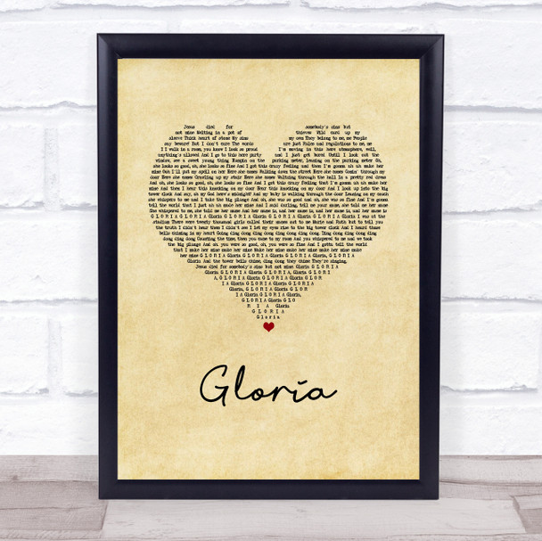 Patti Smith Gloria Vintage Heart Song Lyric Print
