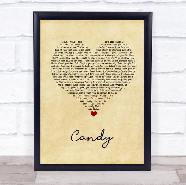 Cameo Candy Vintage Heart Song Lyric Print