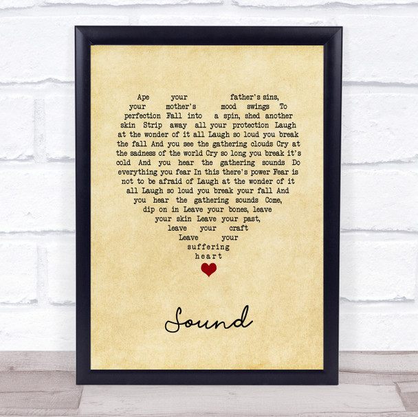 James Sound Vintage Heart Song Lyric Print