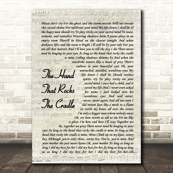 The Smiths The Hand That Rocks The Cradle Vintage Script Song Lyric Print