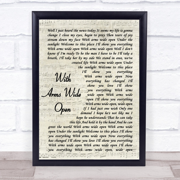 Creed With Arms Wide Open Vintage Script Song Lyric Print