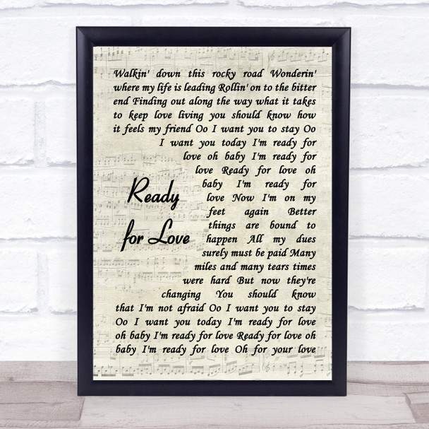 Bad Company Ready for Love Vintage Script Song Lyric Print