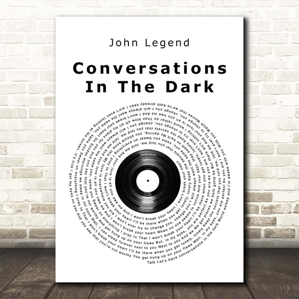 John Legend Conversations In The Dark Vinyl Record Song Lyric Print