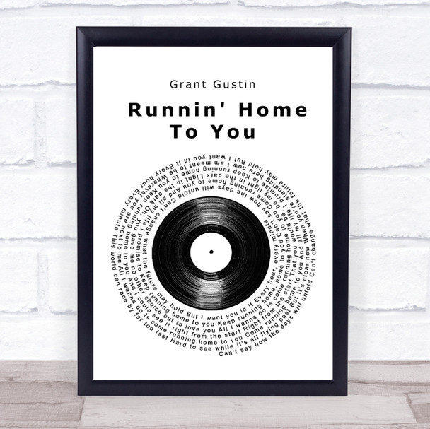 Grant Gustin Runnin' Home To You Vinyl Record Song Lyric Print