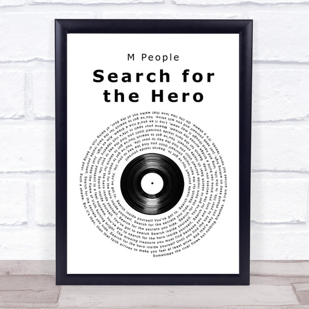 M People Search for the Hero Vinyl Record Song Lyric Print