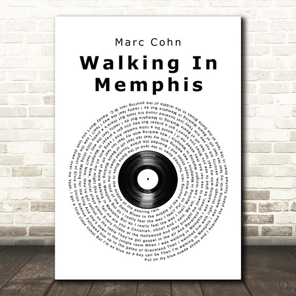 Marc Cohn Walking In Memphis Vinyl Record Song Lyric Print