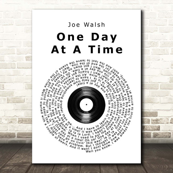 Joe Walsh One Day At A Time Vinyl Record Song Lyric Print