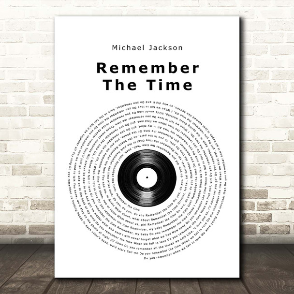 Michael Jackson Remember the Time Vinyl Record Song Lyric Print